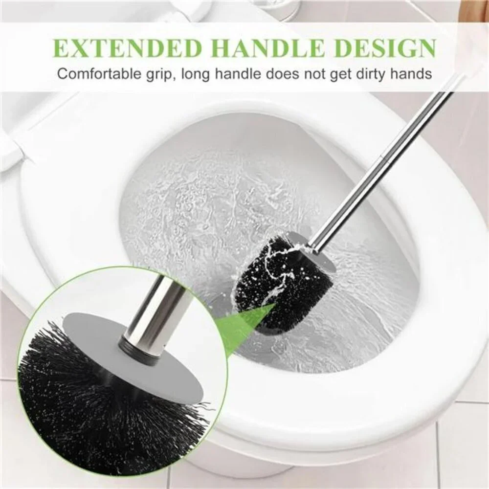 Toilet Brush and Holder Compact Deep Cleaning with Durable Bristles for Bathroom
